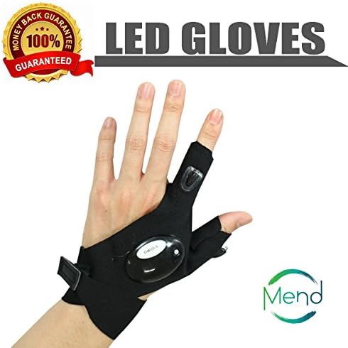 LED Flashlight Glove, Multifunctional Magic Outdoor Tactical Strap Fingerless LED Repair Flashlight Torch Survival Rescue Tool, Lights For Outdoor Camping Hiking Fishing - iWeller (Left Hand).