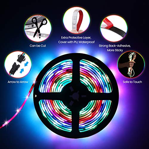AMBOTHER LED Strip Lights 32.8-feet Multicolor Chasing Dreamcolor Changing Rope - Thumbnail 3