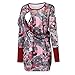 Maternity 2-1 Nursing Hoodie Midi Dress,Crytech Pregnant Women Long Sleeve Kangaroo Hooded Pullover Dress with Baby Carrier Pocket Pregnancy Babywearing Winter Fall Clothes (Large, Wine)thumb 1