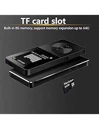 Reproductor de MP3 MP4, reproductor de música MP3 Hotechs con tarjeta de memoria SD de 16 GB, pantalla LCD digital clásica de 1,82 pulgadas con radio FM,