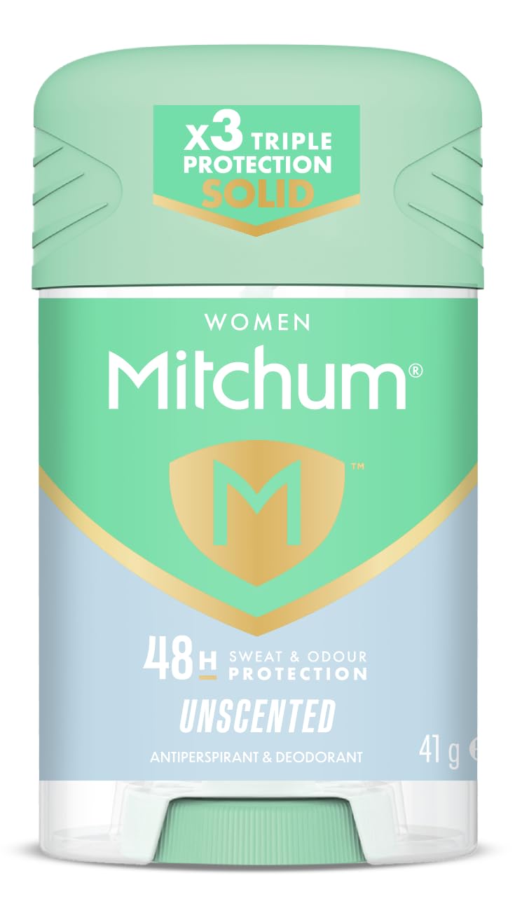 Mitchum Women Triple Odor Defense 48HR Protection Stick Deodorant & Anti-Perspirant, Unscented, 41g
