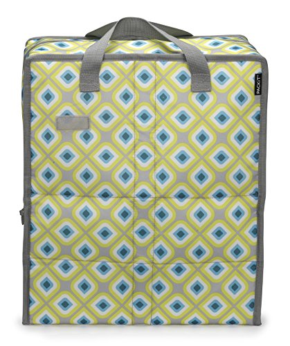 PackIt Freezable Grocery Shopping Bag with Zip Closure, Geometric