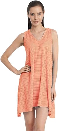 coral v neck dress