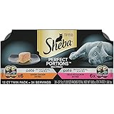 Sheba Perfect Portions Multipack Savory Chicken And Delicate Salmon Entrée Wet Cat Food 2.6 Oz. (24 Twin Packs)