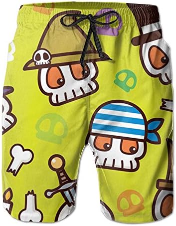Flower Skull Jogging Men Summer Surfing Quick-Drying Swim Trunks Shorts Beach Pants With Pocket
