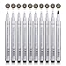 Precision Micro-Line Pens, Fineliner,Multiliner,Waterproof Archival ink For Artist Illustration, Office Documents, Scrapbooking, Technical Drawing -10 Pcs