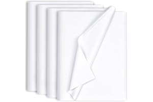 ZGORENDZ 130 Sheets 20"x14" White Tissue Paper for Gift Bags Christmas Weddings Birthday Arts Craft Party Decoration
