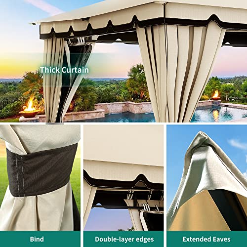 YITAHOME 10x12ft Gazebo Review: Double-Roof Canopy with Curtains & Netting image 19