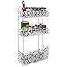 MyGift Wall Mounted White Metal 3 Tiered Hanging Bathroom Shelf, Decorative Kitchen Shelf Organizer Spice Rack with Victorian Cutout Design