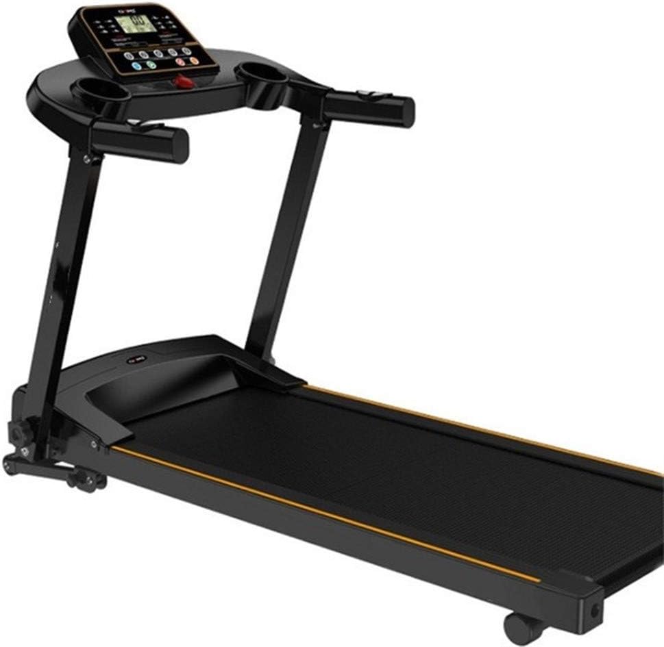 Gububi Running Machine Folding Treadmill Mini Indoor Sports Mini Sports Multifunctional Mute Fitness Equipment Wide Belt Running Training (Color : Black, Size : One size)