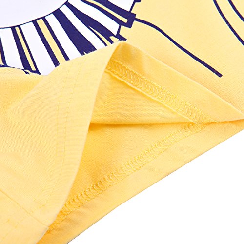 Neeseelily Baby Boy Short Sleeve T-Shirts and Shorts 2pcs Set Clothes (Yellow, 12-18 Months) - Thumbnail 3