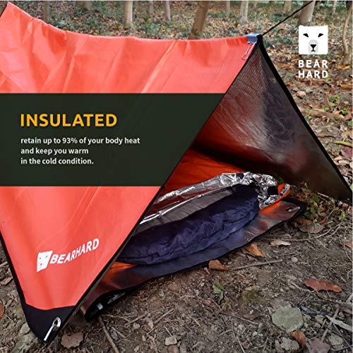 Bearhard Heavy Duty Emergency Blanket, Emergency Tarp, Insulated Blanket, Thermal Waterproof Survival Space Blanket for Hiking, Camping Orange