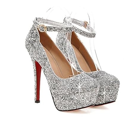 MDRW-Lady/Elegant/Arbeit/Freizeit/Feder 13 5-Cm-High Heels Damenschuhe Wasserdichte Plattform Einzelne Schuhe Pailletten Fein