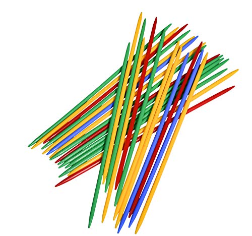 Point Games Hi-Q Jumbo Pick Up Sticks Game: 41 Brightly Colored Plastic 9.5" Pick up Sticks in Storage Can, for All Ages! - Thumbnail 7