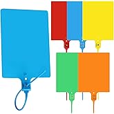 SBYURE 100 PCS Plastic Tags Shipping Tags Large Waterproof Plastic Tags for Labeling Shipping Labels with Wire Cable Ties Zip Tie Label Hang Tags Plastic Writable Tags for Luggage Labeling, 5 Colors