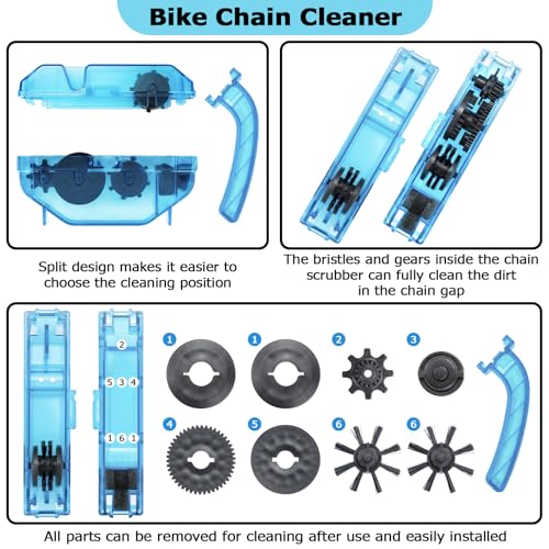 focopot Bike Chain Cleaner Kit Including Cleaning Brush Tool,Bicycle Chain Lube,Cleaning Agent and Scrubber for Cleaning Mountain/MT/Road/BMX Bike