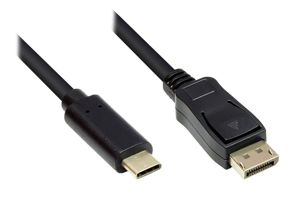Good Connections Adapter Cable - USB-C Male to DisplayPort 1.2 / DP 1.2 Male - 4K / UHD @ 60Hz - Copper Conductor - 10 m - Black GC-M0109 โ image 1