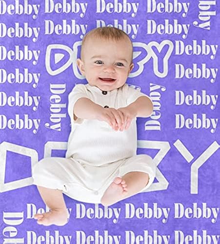 Personalized Baby Blanket Custom With Name - 30x40 Inch Flannel Throw For Infants & Toddlers