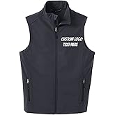 INK STITCH Men Custom Embroidery Design Your Own Logo Text Soft Shell Vests