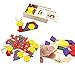 Lewo 60-Pieces Wooden Pattern Blocks Montessori Tangram Puzzle Toys