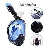 Snorkel Mask 2.0,Airbay New 180°Panoramic Full Face View and Easy Breath Surface Diving Design, Action GoPro Camera Compatible, Anti Fog & Anti Leak Snorkeling for Adult and Youth