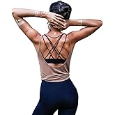 OYANUS Womens Summer Workout Tops Sexy Backless Yoga Shirts Open Back Activewear Running Sports Gym Tank Tops