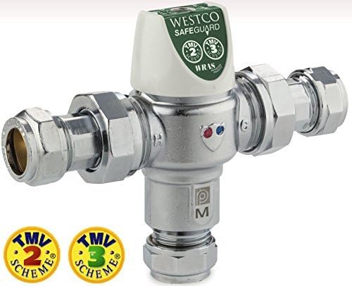 FixtheHeat 15mm Thermostatic Mixing Valve TMV2,TMV3, WRAS and BuildCert Approved. Mandatory in New Build properties for bath by Pegler FixtheHeat