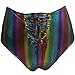 Pinda Holographic Rainbow Hight Waisted Laced Up Rave Crop Top Shorts
