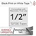 Fimax Compatible Label Tape Replacement for Brother TZe-231 TZe231 P-touch PTD210 PTH110 PTD600 PT-400 Cube Label Makers (12mm 0.47 Black on White,2PK)