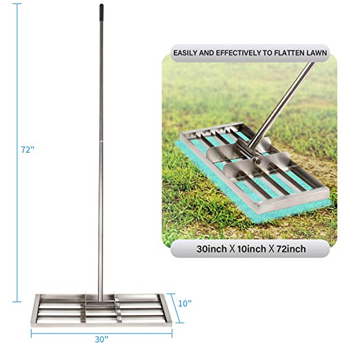 Leveling Lawn Rake Stainless Steel 30'' x 10'' Lawn Leveling Tool