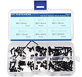 M3 Alloy Steel Flat Socket Head Cap Screw Assortment Set M3x4 M3x6 M3x8 M3x12 M3x16 M3x20mm