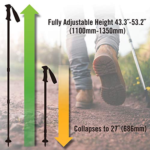 image for Brazos Trekking Poles: Collapsible Hiking/Walking Stick with Integrate