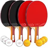 NIBIRU SPORT Ping Pong Paddle Set (4-Player Bundle), Pro Premium Rackets, 3 Star Balls, Portable Storage Case, Complete Table Tennis Set with Advanced Speed, Control and Spin, Indoor or Outdoor Play