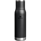 STANLEY Adventure To-Go Vacuum Bottle, 25 oz, Black 2.0 | Insulated Stainless Steel Thermos with Cup | Pour-Through Stopper | Keep Drinks Hot or Cold | Packable for Travel | BPA-Free