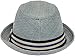Peter Grimm Depp Fedora Hat w/Striped Brim Size (Charcoal, L/XL)