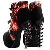 SHOW-STORY-Black-Skull-in-Fire-Strappy-Buckle-High-top-Bone-High-Heel-Platform-Ankle-BootsLF80664