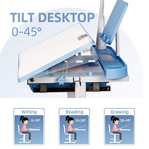 SIMBR Kids Desk and Chair Set, Height Adjustable Kid Desk Chair, Childs