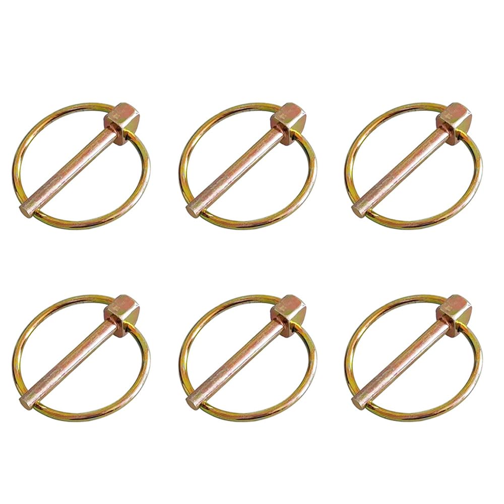 6 Pcs Lynch Multi-Functional Safety Linch Pin with Ring Lock Pins for Boat, Kayak, Canoe, Trailer, Tractor, Trolley, Mowers