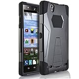 ZTE Lever LTE Case, Starshop Premium Durable Rugged Shell Hybrid Protective Phone Case Cover with Built in Kickstand Black
