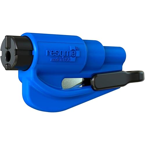 resqme The Original Keychain Car Escape Tool, Made in USA (Blue)