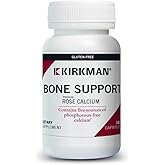 Kirkman Bone Support Calcium Supplement, 180 Vegetarian Capsules, Bone Strength Supplements to Help Maintain Density, Five Sources of Phosphorus-Free Calcium, Vitamin C, D & Magnesium