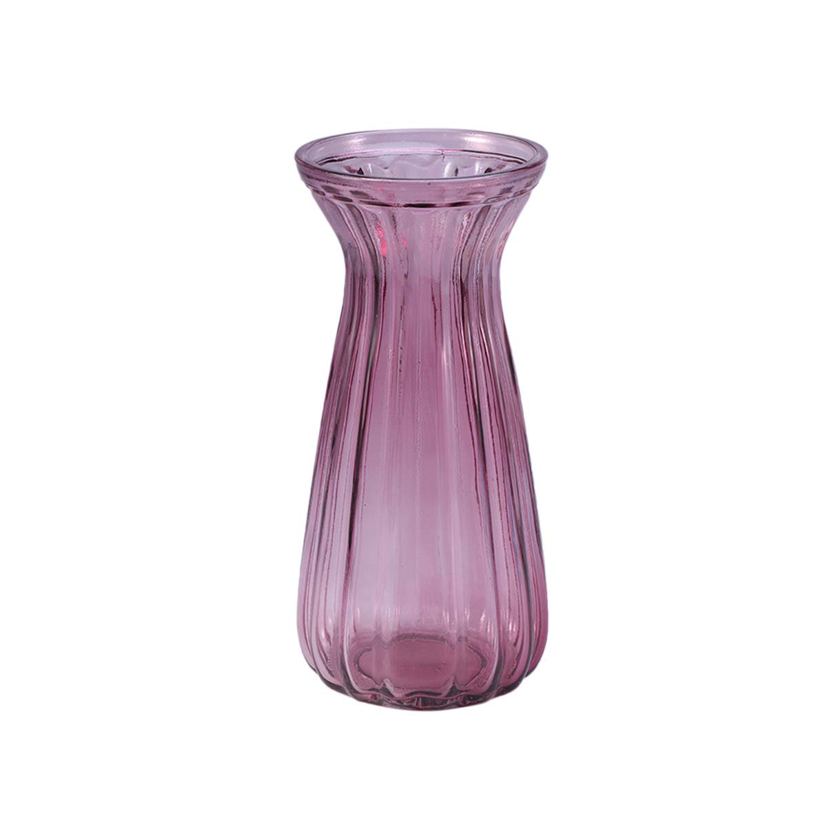 European Glass Flower Vase Fresh or Dry Flower Arrangement Living Room Bedroom Ornament (Purple)