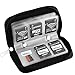 Memory Card Case, WOVTE Portable 8 Pages and 22 Slots SD SDHC MMC CF Micro SD Memory Card Case Holder Pouch Zippered Storage Bag (Black) - 2 Pack