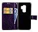 Lozeguyc 3D Beauty Lucky Flowers Butterfly PU Leather Credit Card Kickstand Strip Wallet Cover for Samsung Galaxy S9-Purple