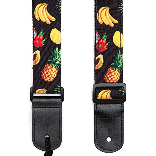 CLOUDMUSIC Hawaiian Ukulele Strap With Tropical Fruits Pinapple Lemon Banana Papaya Flowers For Soprano Concert Tenor Baritone