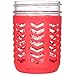 JarJackets Silicone Mason Jar Protector Sleeve - Fits Ball, Kerr 16oz (1 pint) WIDE-Mouth Jars | Package of 3 (Poppy) …