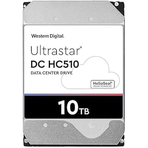 WD ウエスタンデジタル 10TB DC HC510 エンタープライズグレード 内蔵 HDD ハードディスク CMR 3.5インチ SATA 7200rpm キャッシュ256MB NAS メーカー保証2年 HUH721010ALE604(SATA 15 PIN 付ける)(BAN BAN PC)(整備済み品)