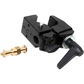 Manfrotto 035RL Super Clamp with Standard Stud | Super Clamp with 33.1lb load capacity and wedge insert for photography, lighting and backgrounds