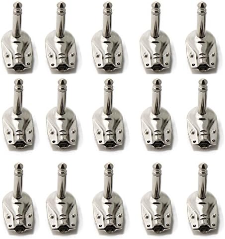 Cables Right Angle Low Profile Pancake Design Construction 6.35MM TS Mono Male Plug Headphone Audio Connector For Speaker Cables, Patch Cables, Snakes – 15 Pack