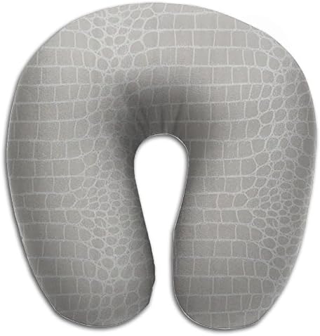 Crocodile Pattern Comfortable Lightweight Neck Pillow Therapeutic Memory Foam U-SHAPE For Adult Flying 100% Polyester